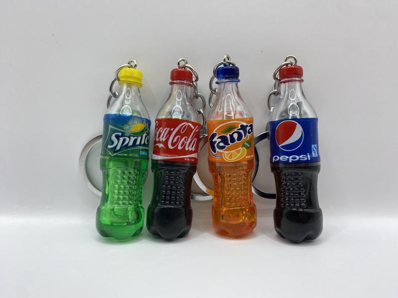 Product Introduction of Mini Fizzy Drink Bottles Keyring Coke Pepsi Fanta Sprite Soda Pop Key Chain 7
