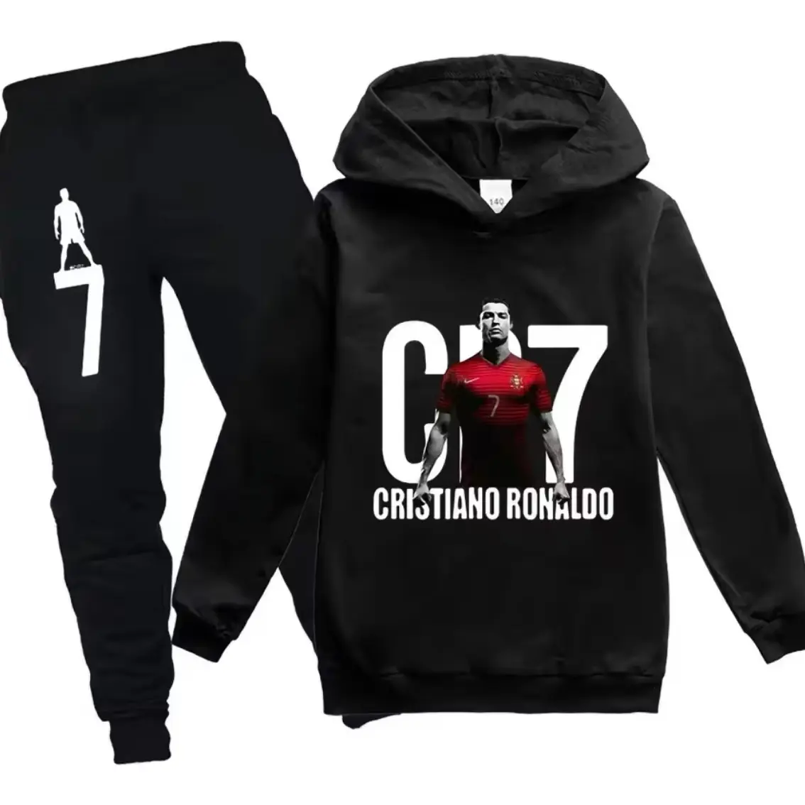 Kid's Clothes Hooded Hoodie +Pants Suit Boy 3-12 Years Spring Autumn Sweatshirt Football CR7 Tracksuit Children Holiday Gifts