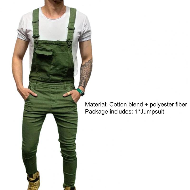 Product Introduction of Streetwear  Casual Full Length Mid Rise Cargo Jumpsuit Men Men Overalls Mid Rise   for Daily Wear 10