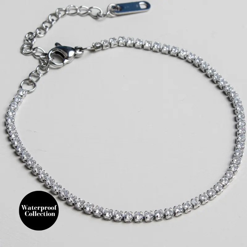 ***£10 sale *** Molly Waterproof Tennis Bracelet - Silver Plated Stainless Steel 0