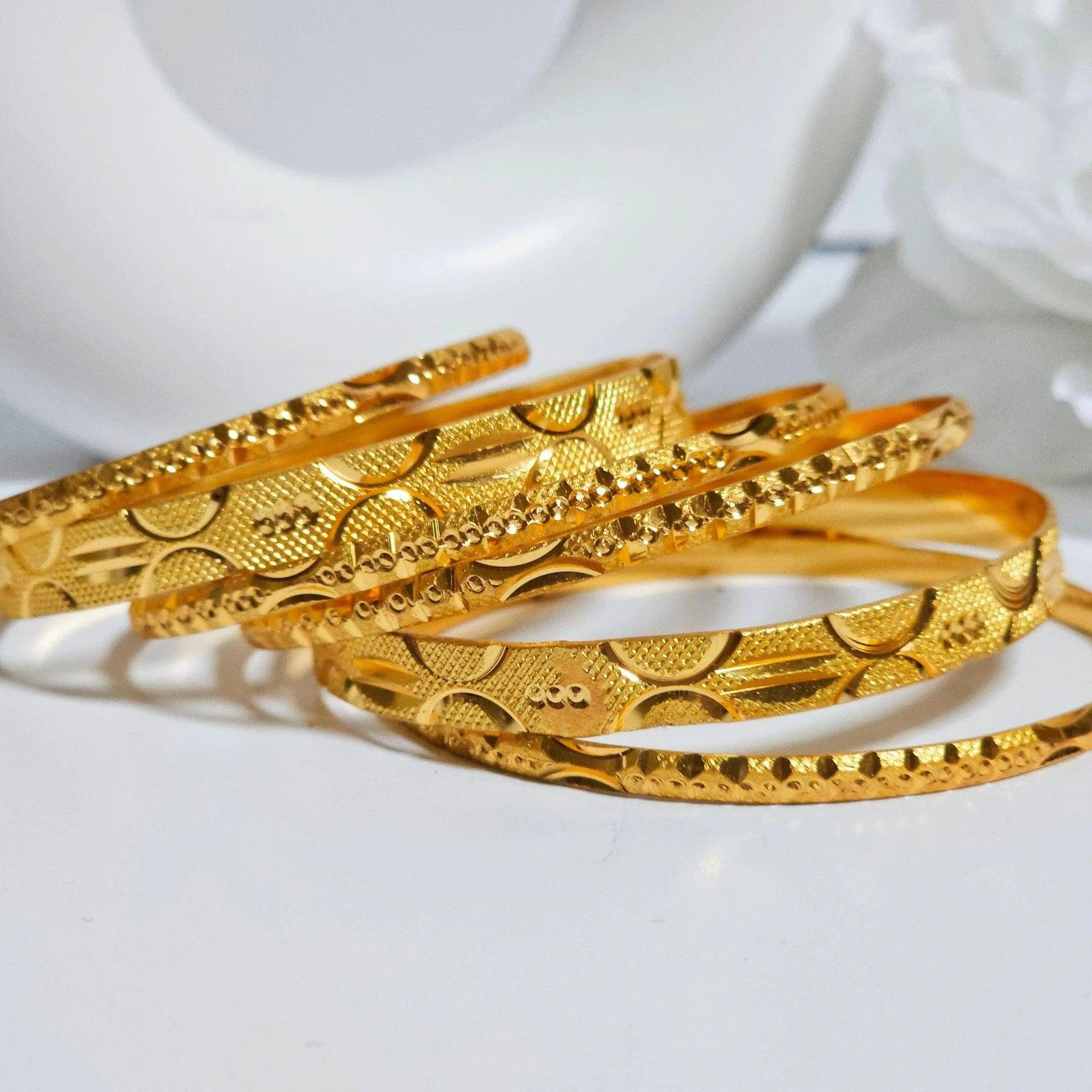 Set of 6 Gold Plated Indian Bangles