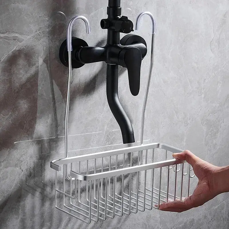 Convenient Toilet Shower Rack with No Drilling Installation Bathroom Storage Basket for Shower Room and Bath Products 2