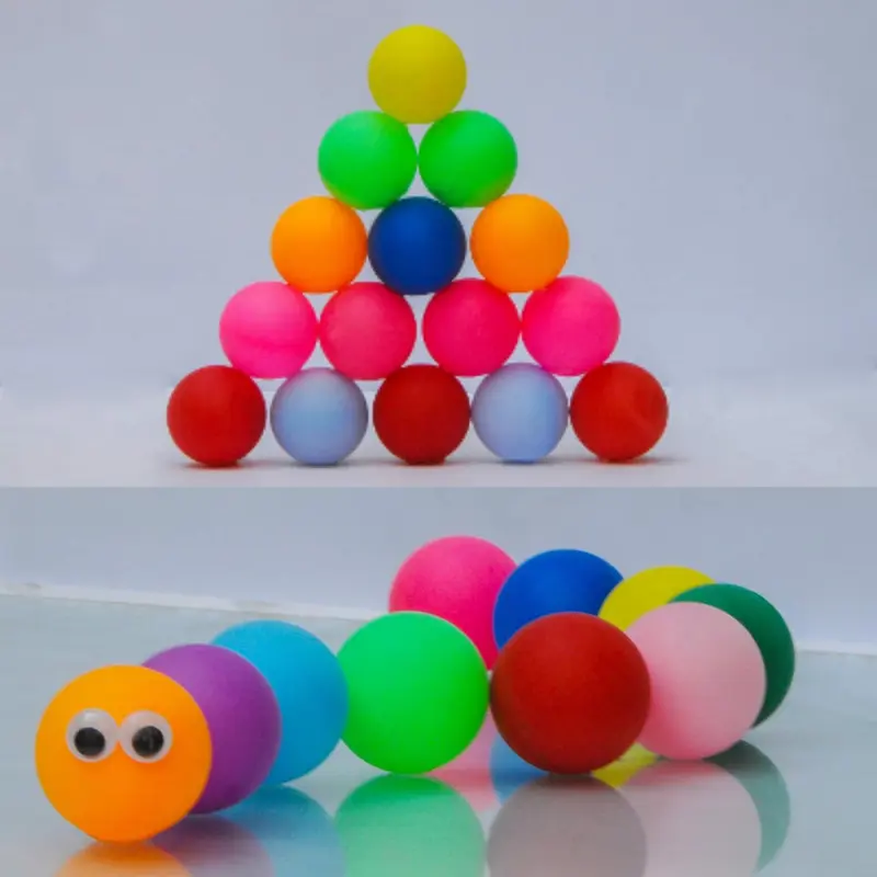 Colored Ping Pong Balls: 50 Pack 40mm 2.4g Entertainment Table Tennis Balls Mixed Colors for Game and Advertising 0