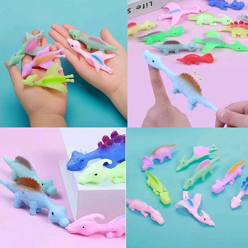 BAIYSFFG Slingshot Dinosaur Finger Toys - Pack of 10, Stretchy Flying Dinosaur Toys for Kids, Unisex Party Favors and Goodie Bag Fillers 6