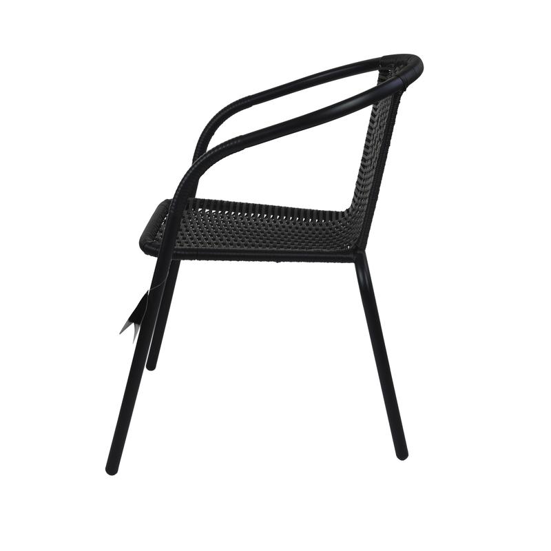 Marko Outdoor 3/5 Piece Bistro Sets Black Wicker Table Chair Patio Garden Rattan Summer Furniture Diner Home 5