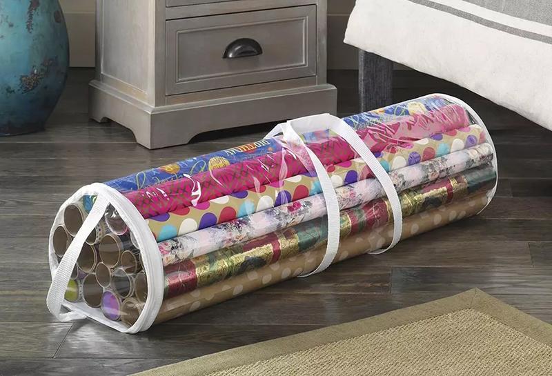Product Introduction of 2PCS Cylinder Wrapping Storage Bag for Christmas - Tidy Bag for Wrapping Paper 3