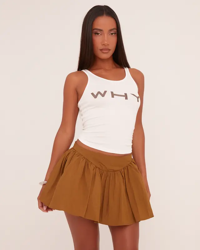 Dipped Waist Pleated Poplin Mini Skirt In Khaki Green 4