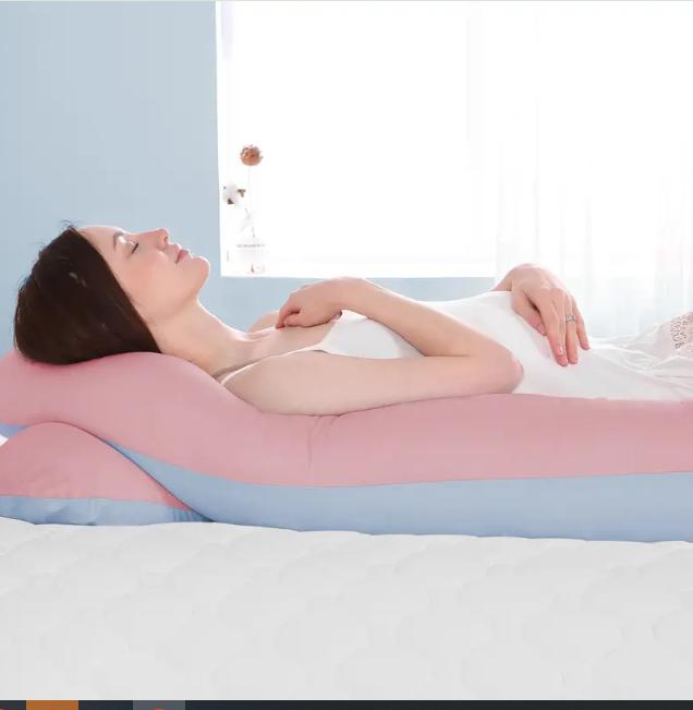 Pillow for Sleeping, U Shaped Pillow, Large pillow, Maternity Body Pillow, Pink 3