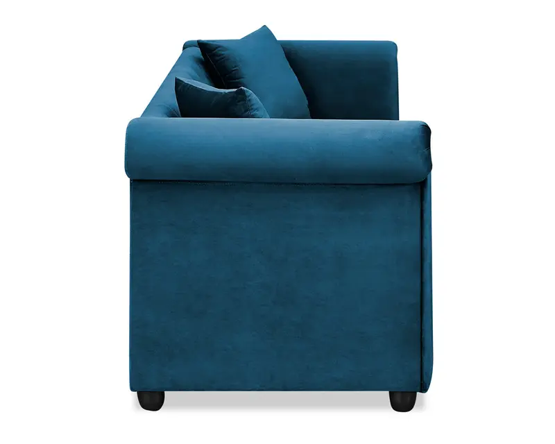 Ascot Chesterfield 3 Seater Sofa Blue Velvet 6