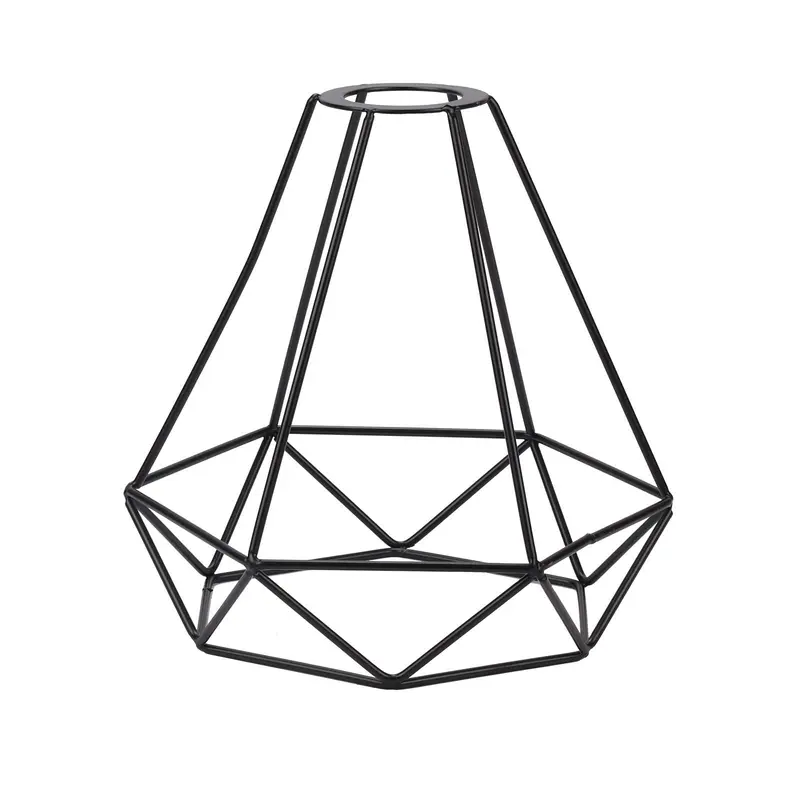 GoDyna 2PCS Vintage Birdcage Lampshade Retro DIY Black Lampshade Metal Wire Cage Lamp Shade Industrial Geometric Ceiling Pendant Light Shade for Wall Light Kitchen Living Room Hallway Indoor Outside 1