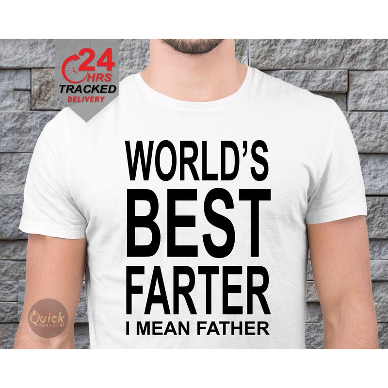 World's Best Farter Tshirt, Personalized Father's Day Shirts, First Fathers Day Gift, Dad Birthday Present 0
