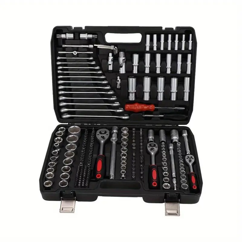 Professional 216pcs Ratchet Spanner Socket Set 1/ 2" 1/ 4" 3/ 8" Tool Kit +Case 3