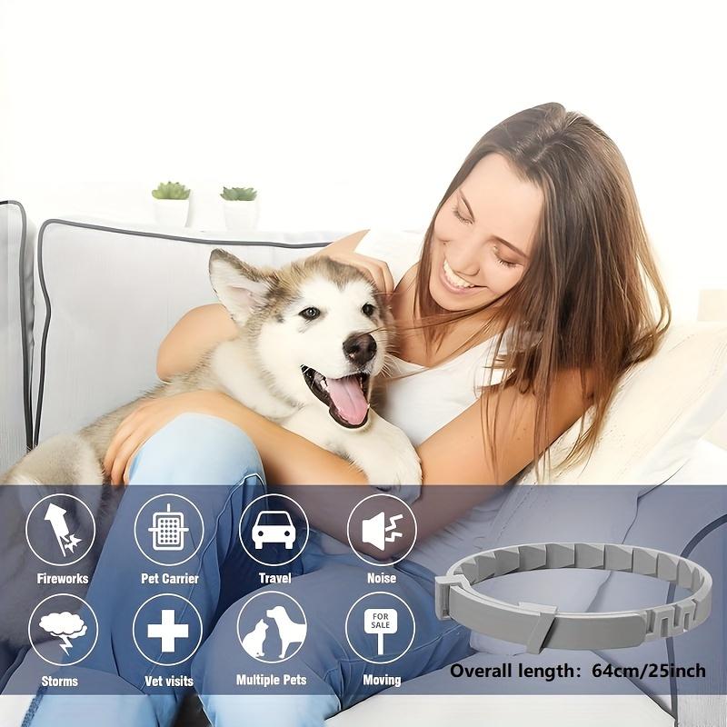 Product Introduction of 4-Pack Calming Dog Collars with Pheromones for Anxiety, Separation & Behavior Issues - Adjustable, Waterproof Rubber Collars for All Breed Sizes, Long-Lasting 60 Days, No Batteries Required 0