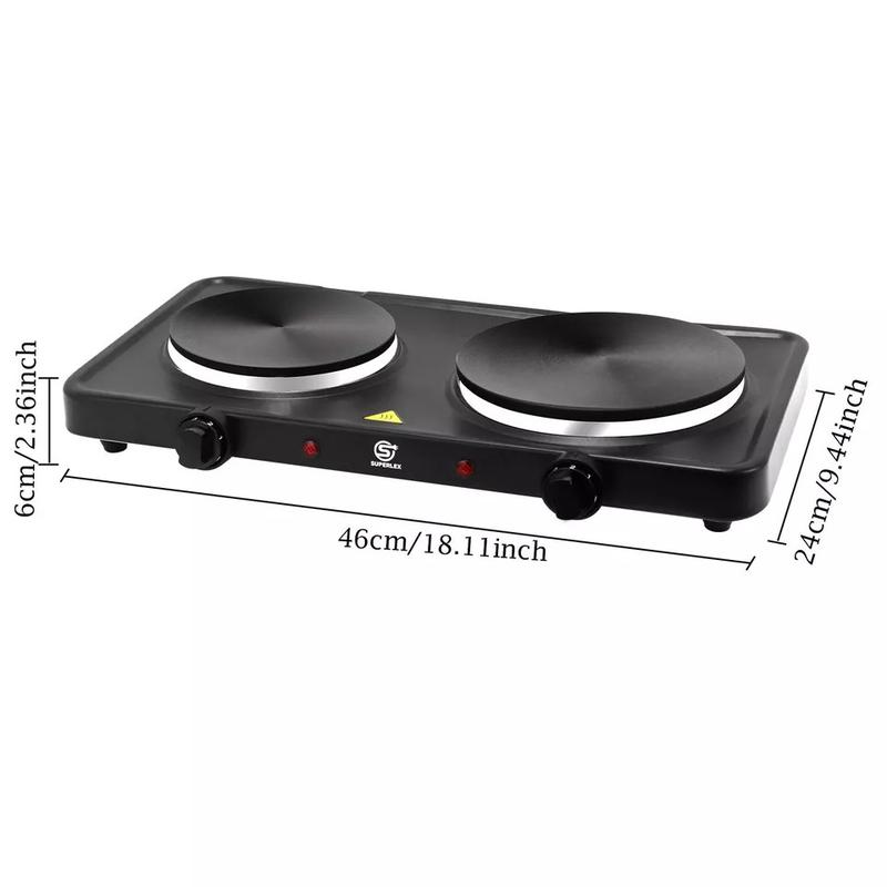 Twin Hot Plates Electric Table Top Cooker Kitchen Hob Different Sizes 2500W 8