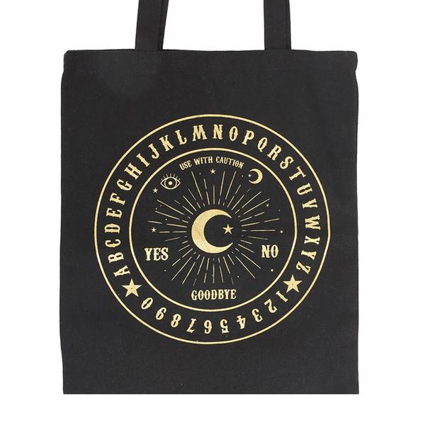 Black and Gold Talking Board Polycotton Tote Bag 1