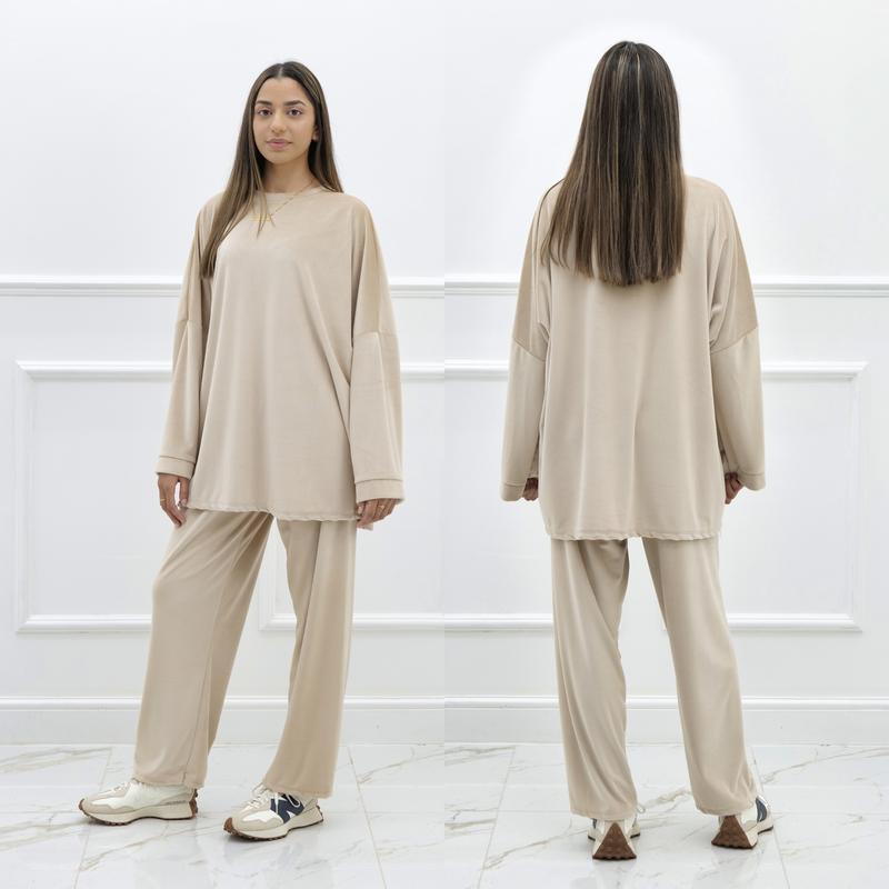 Soft Relaxed Plush Velvet Co-Ord (2 Piece Set) Womenswear Comfy Elegance Comfort Comfortable 3