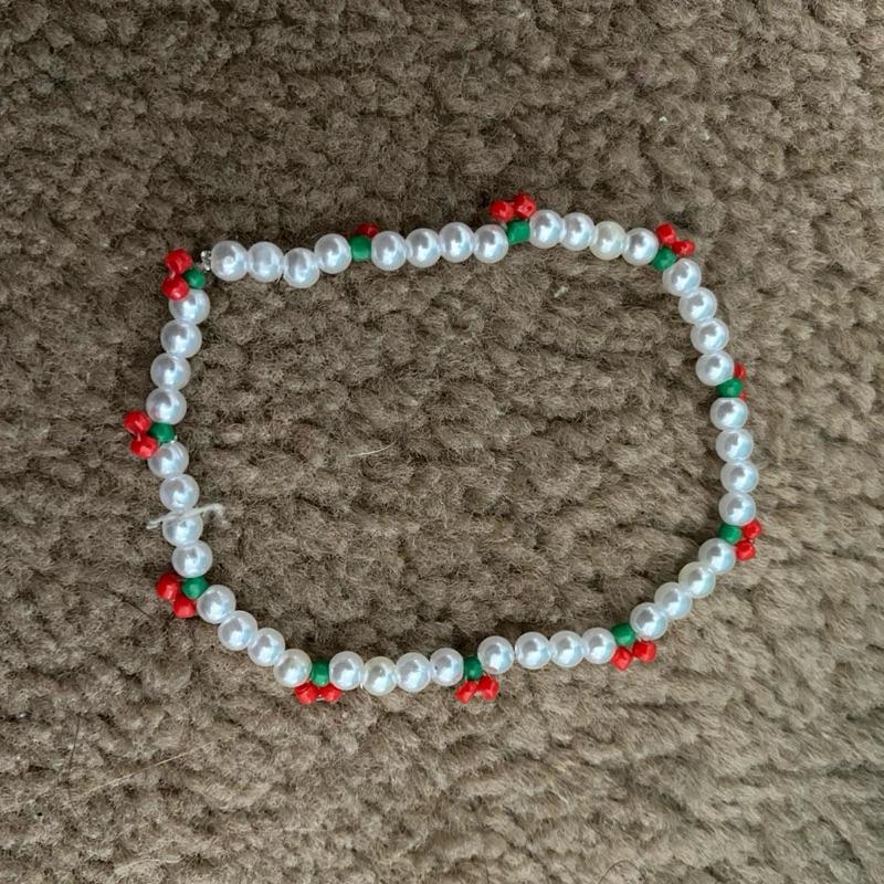 Cute Danty Cherry and Pearl Bracelet for Women 1
