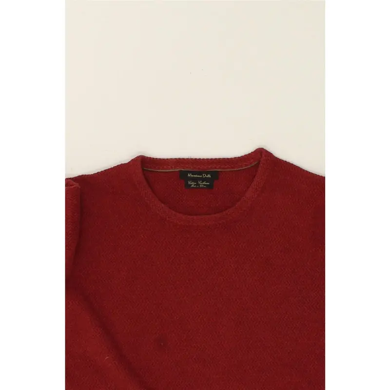 Pre-Owned Vintage MASSIMO DUTTI Womens Crew Neck Jumper Sweater UK 14 Medium Red Cotton 3