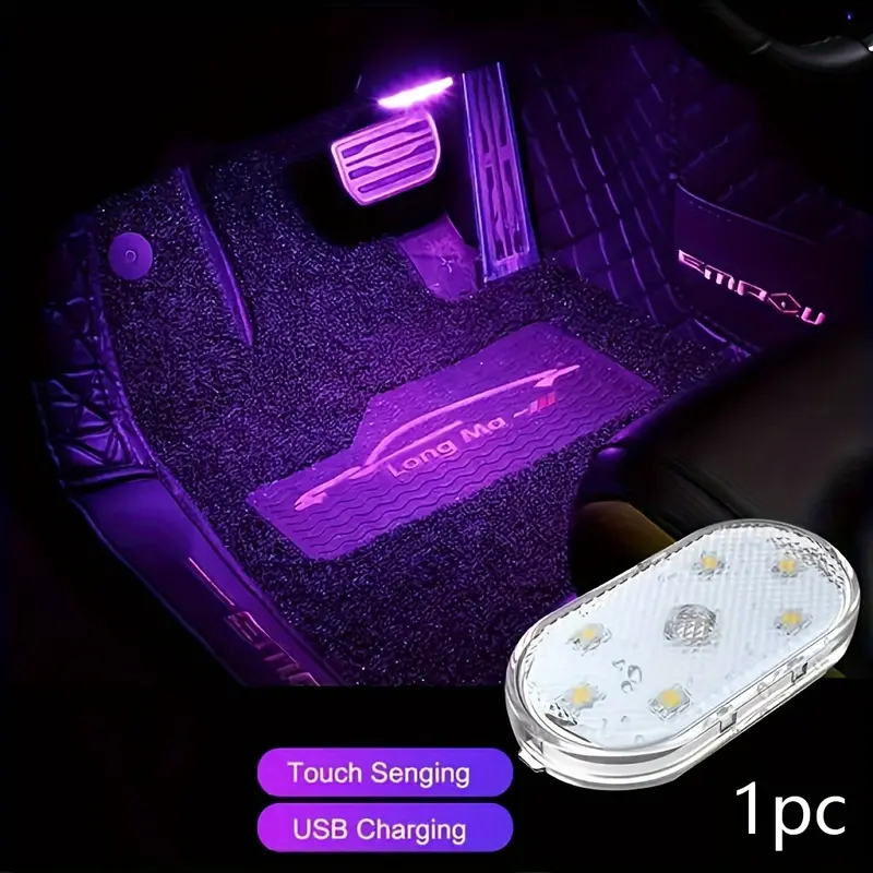 Rechargeable LED Car Touch Light - 3-Level Brightness, USB-C Charging, 360° Rotatable Magnetic Base for Cars/Trucks/Vans/Campers (Waterproof, Dimmable, Easy Stick-On Installation) 1