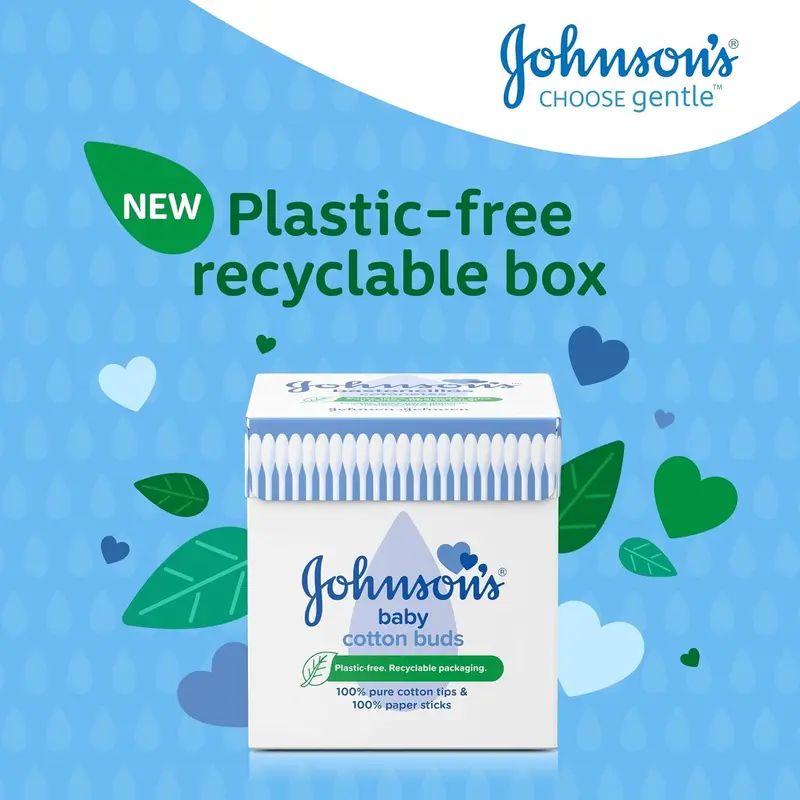 Johnson's Baby Cotton Buds (1 x Pack of 200) Soft & Gentle Ear Cotton Buds for Delicate Skin, Made of 100% Pure Cotton and Paper Sticks, Plastic-Free Cotton Buds to Clean Delicate Areas, around Eyes and Outer Ear 1