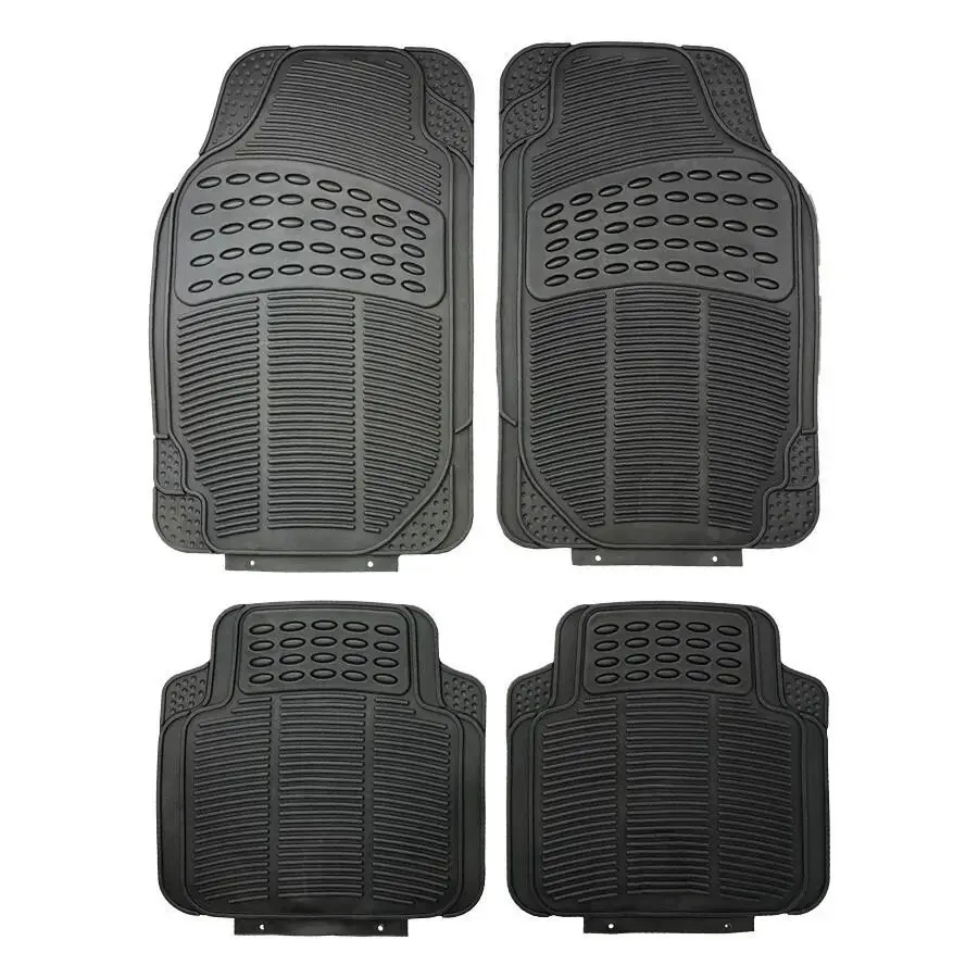 FOR HYUNDAI IX35 - HEAVY DUTY UNIVERSAL BLACK RUBBER CAR MAT 4 PIECE SET NON SLIP CAR VAN FLOOR MATS