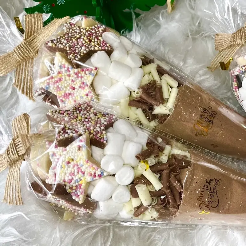 Large Luxury Hot Chocolate Cones with Mega Snowies and Chocolate Stars. 0