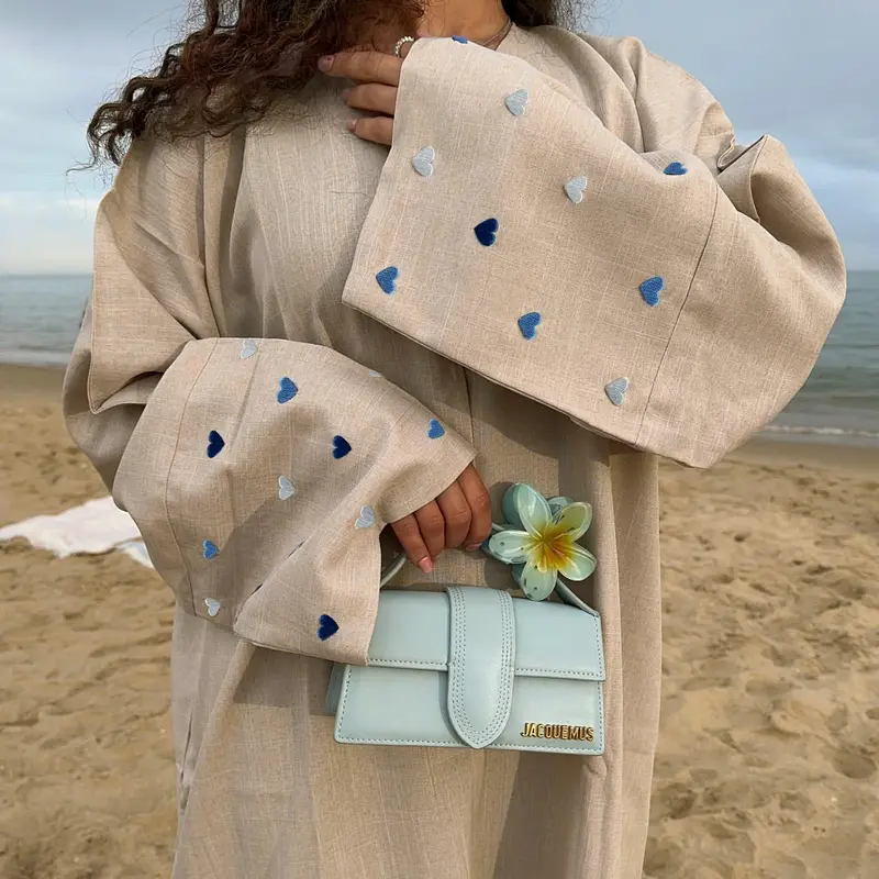 HASASERIES HS0998 Love Embroidered Elegant Cardigan Robe 6
