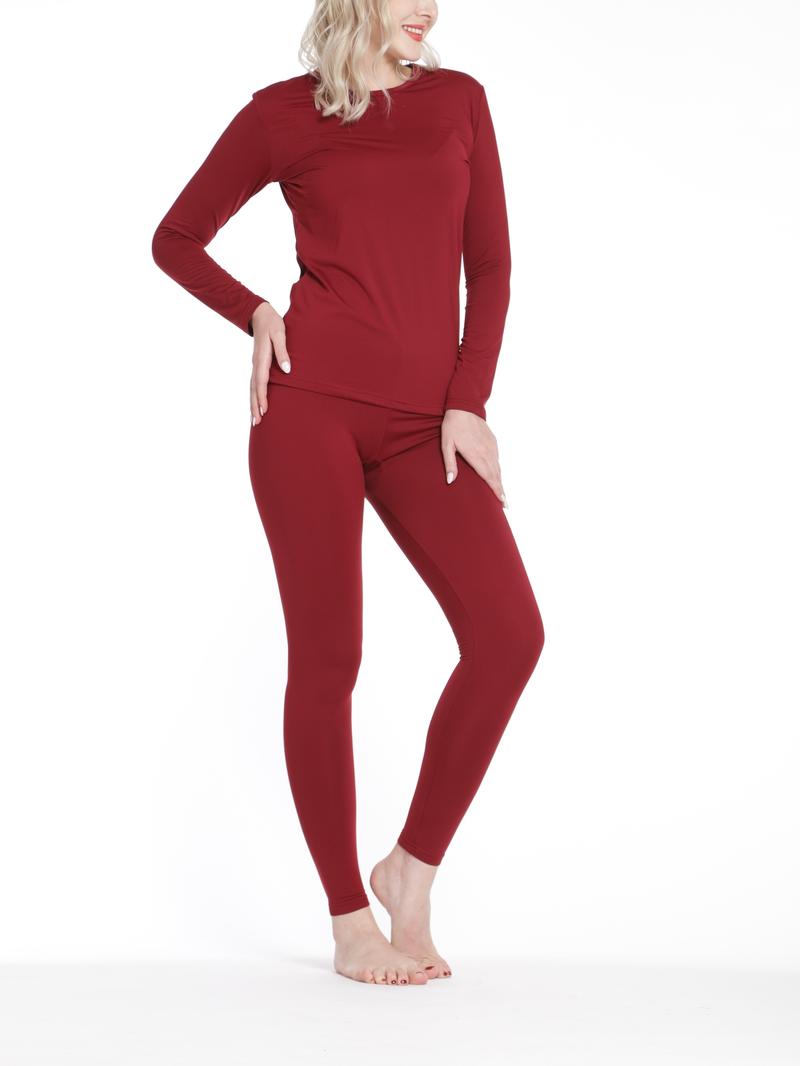 Product Introduction of Seamless Thermal Underwear Set, Long Sleeve Crew Neck Tops & Pants, Women's Loungewear & Underwear 2