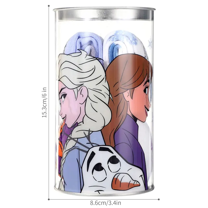 Disney Frozen 4 Pair Ankle Cotton Socks for Kids Packed in Round Piggy Bank Plastic Cylinder (UK, Age, 7-11 Years, Regular) 3