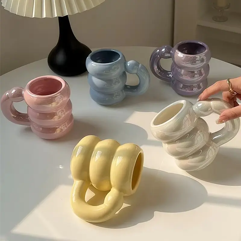 420ml Ceramic Chubby Mug Creative Nordic Coffee Cup Cute Office Afternoon Tea Cloud Mugs Kitchen Drinkware Home Accessories Tumbler Washable 0