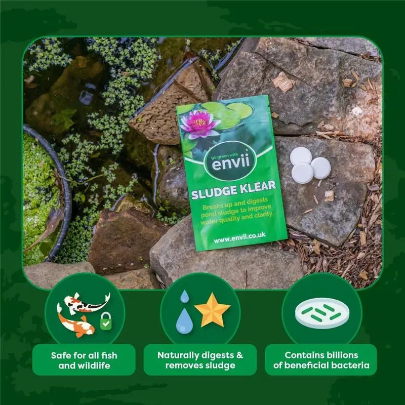 Sludge Klear Pond Sludge Remover, Natural Bacteria Sludge Buster Digests & Controls Organic Waste, Safe for All Fish & Wildlife Treats Up To 60,000 Litres (13,200 Gallons) 4