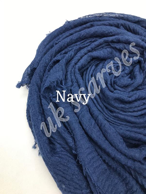 CRIMP CRINKLE HIJABS Scarf Ladies Plain Maxi Headscarf Crimp Scarves Shawl Ruffle 7