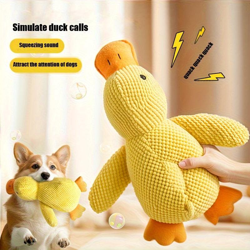 Durable Plush Duck Dog Toy with Squeaker - Bite-Resistant Chew Toy for Small to Medium Breeds 3