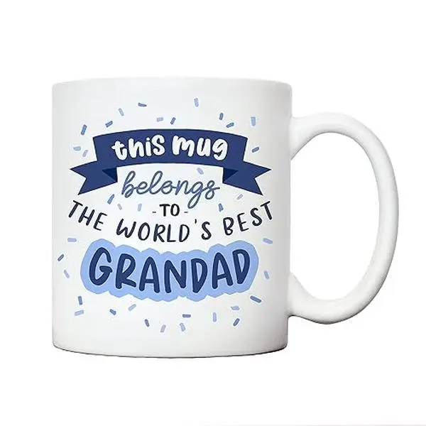 Worlds best grandad mug | gifting ideas for him | sentimental presents for grandfather grandpa mugs | gifts for men birthday Christmas from grandchildren Coffee Cup