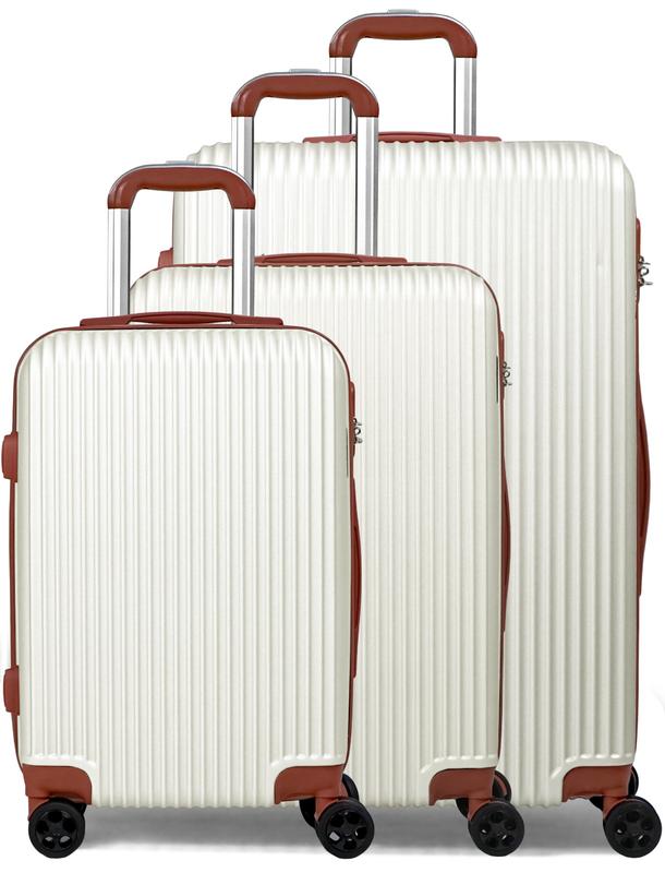 CALDARIUS Suitcase Large | Large Suitcase | Hard Shell | Large Suitcase |3 Digit Combination Lock|Lightweight l 4 Spinner Wheels|Large 28" Hold Check in Luggage| lTelescopic Handle Trolley (White) 6
