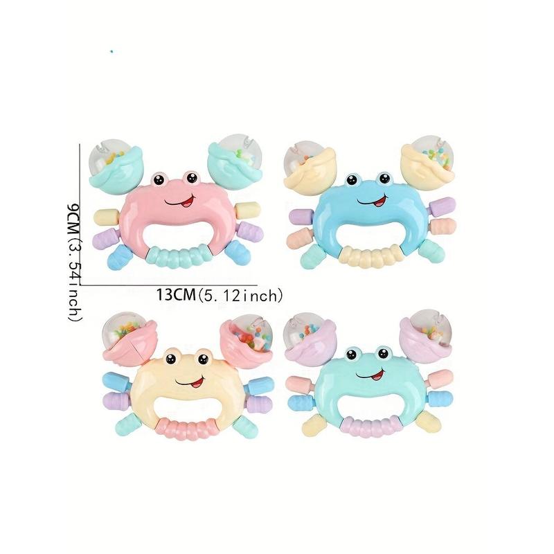 Infant Hand Rattle Toy, Crab Shaker, Educational Teething Gum, ABS Resin, Assorted Colors, Baby Early Learning, Newborn Gift for Boys and Girls 5