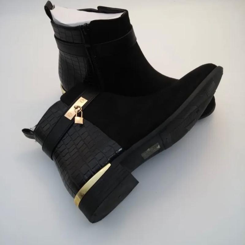 Womens Biker Chelsea Ankle Boots with Studded Zip, Block Heel, and Winter Shoe - Women's Footwear Pu Girl Walking Shoes Comfort Active 0