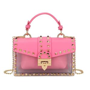 Pretty Dollz ~ Zeena ~ Handbag with Gold Studded Detail ~ Top Handle/Cross Body Gold Chain women fashion bags holiday unique handbags