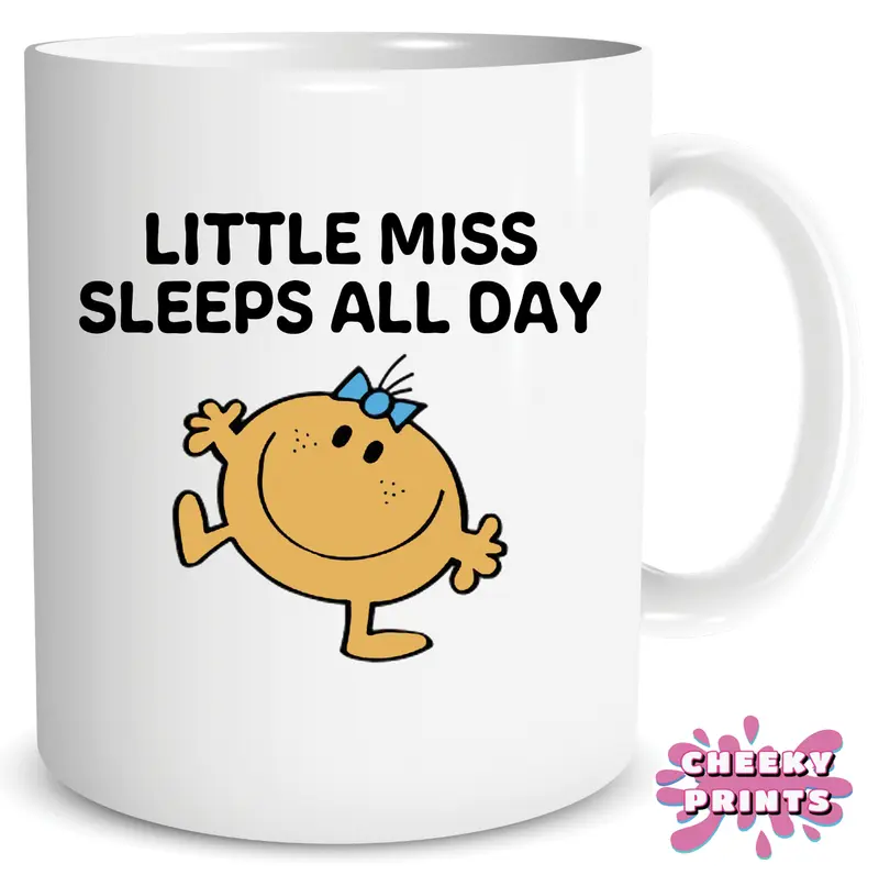 Cheeky Prints Mugs Little Miss Sleeps All Day Joke Mug For Her For Bestfriend Birthday Gift Secret Santa Christmas Gift 10oz Mug Drinkware Reusable Ceramic Washable 2