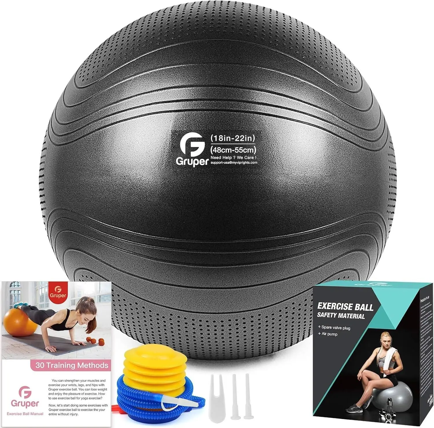 Exercise Yoga Swiss Ball Gym Fitness Pregnancy Birthing Anti Burst 55cm