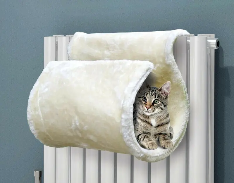 Kitten Cat Pet Bed Hanging Radiator Warm Fleece Basket Cradle 0