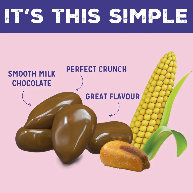 LOVE CORN Milk Chocolate & Sea Salt Crunchy Corn Snack 15g x 30 Bags – Chocolate Multipack Snacks Ideal for Gluten Free Diets – Chocolate Gift – Perfect To Graze On 1