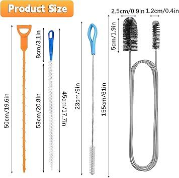 Drain Unblocker Cleaner Brush Tool - 4PCS Shower Drain Unblocker, Drain Gunk Remover Kitchen Sink Unblocker Tool, Plug Hole Unblocker Bathroom Hair Unblocker for Shower 1