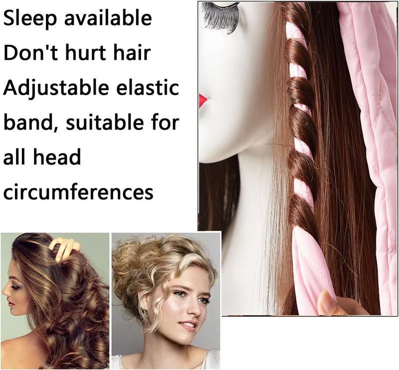 Heatless Curling Rod - Soft No Heat Hair Curlers for Overnight - Hair rollers with satin bag(pink) Haircare 4