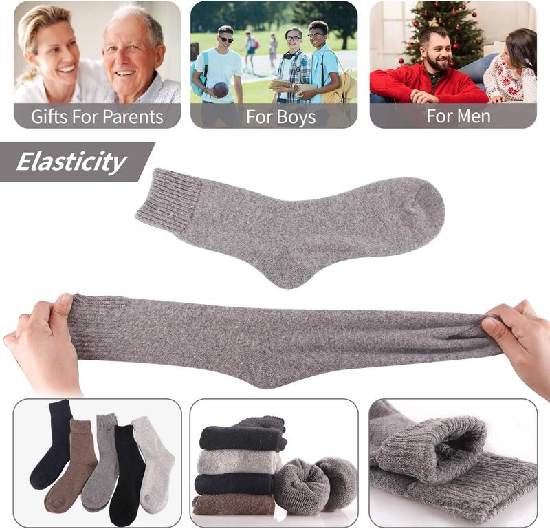 Product Introduction of 5 Pairs of Men's Heavyweight Wool Thermal Socks - Thick & Warm Crew Socks for UK Sizes 7-11, Perfect Gift for Winter 14