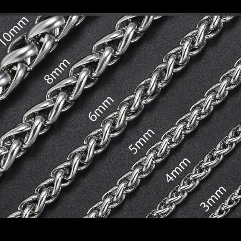 Mens Chain 3 4 5 6 8mm Cuban Link Silver Spiga Womens Necklace Sizes 22" Steel UK 2