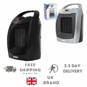 CUQOO 2KW Ceramic Heater – Portable Upright Portable Fan Heater for Home & Office - 2 Heating Settings & Fan Mode, Low Energy, Fast & Quiet Heating-Compact Modern Design, Ideal for Small Rooms, Travel, & Budget-Friendly Warmth heaters with Carry Handle