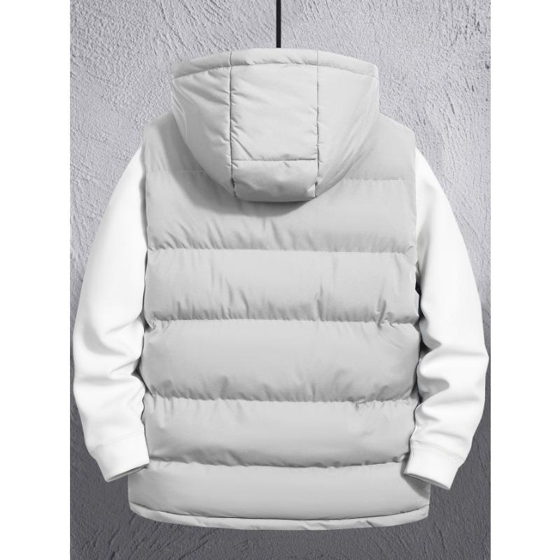Men's Hooded Zipper Quilted Vest 7