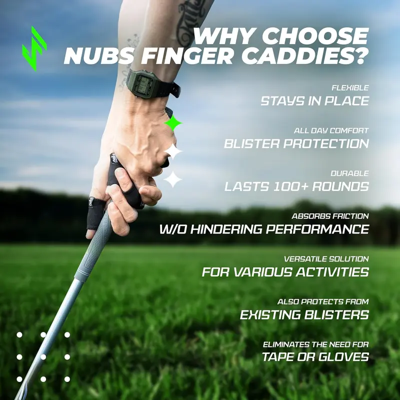 JerkFit NUBS Finger Caddies, Pair - Durable Thumb and Finger Sleeves to Prevent Golf Blisters - Comfortable Golf Glove and Finger Tape Alternative for Thumb and Finger Protection 4