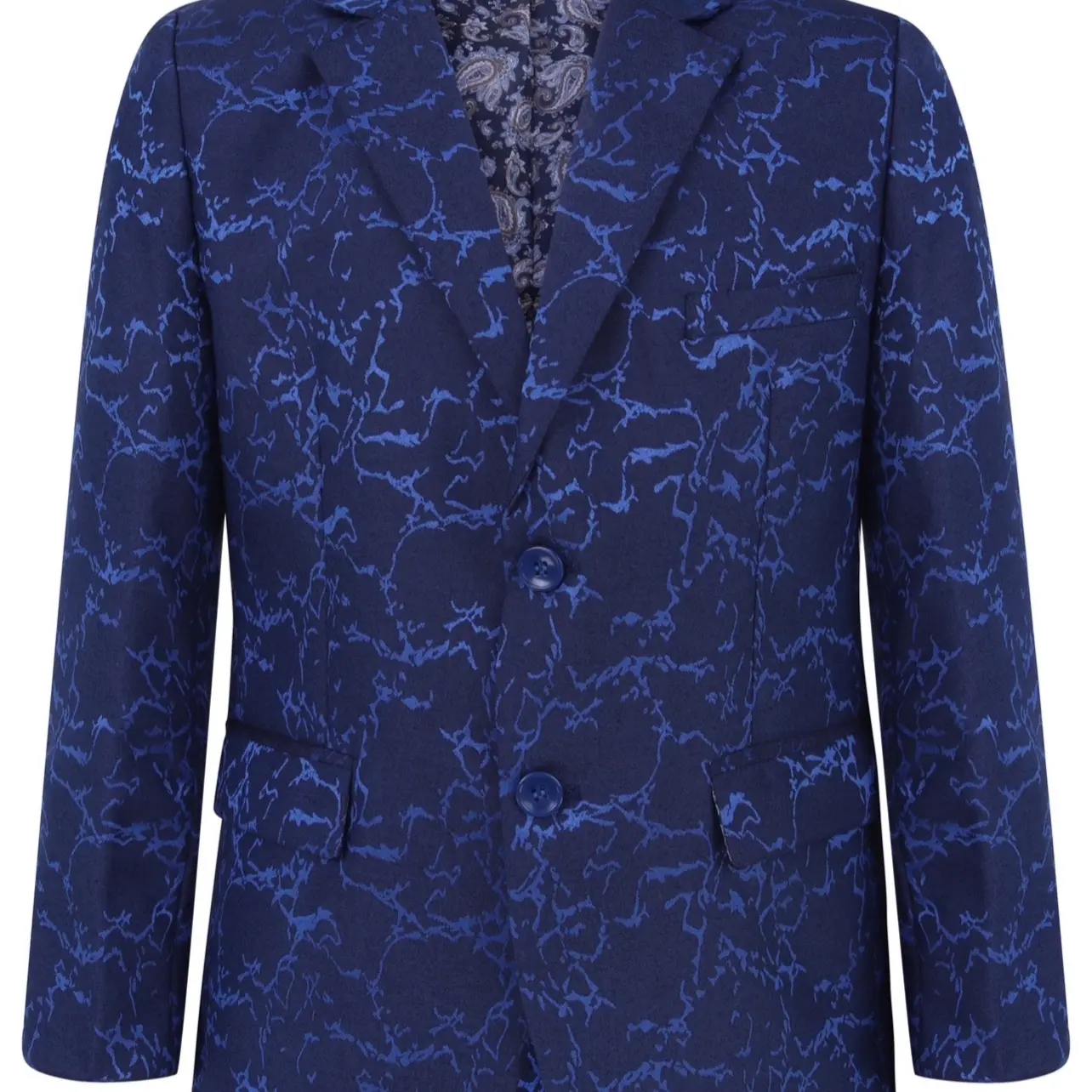 Kids' Folk Printed Party Wedding Blazer for 1-15-Year-Olds